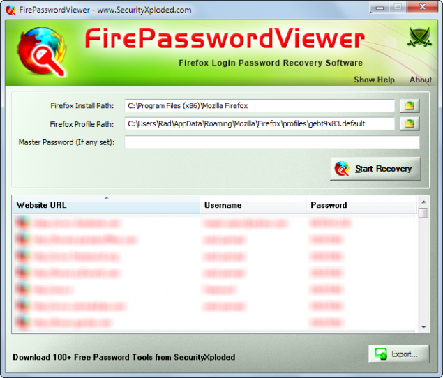 دانلود Firefox Password Viewer