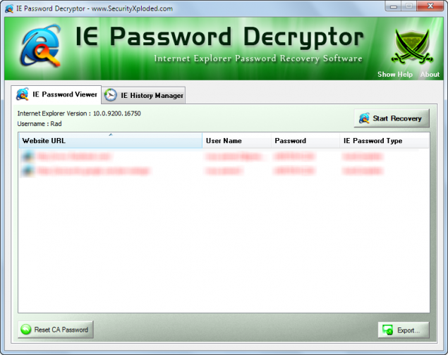 دانلود نرم افزار IE Password Decryptor