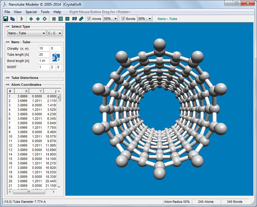 دانلود نرم افزار Nanotube Modeler