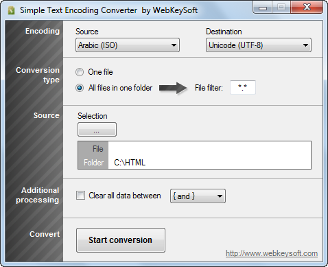 Simple Text Encoding Converter
