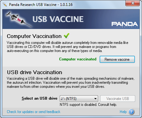 دانلود نرم افزار Panda USB Vaccine