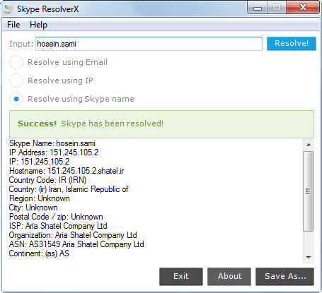 Skype ResolverX