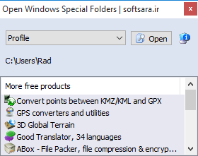 Open Windows Special Folders